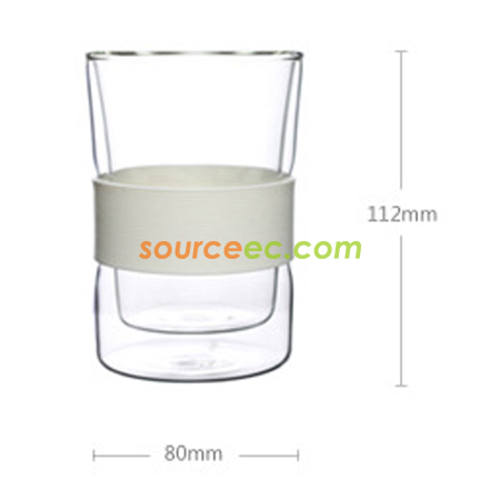 Customization 260ML Silicone Double Wall Glass Cup Promotional Products