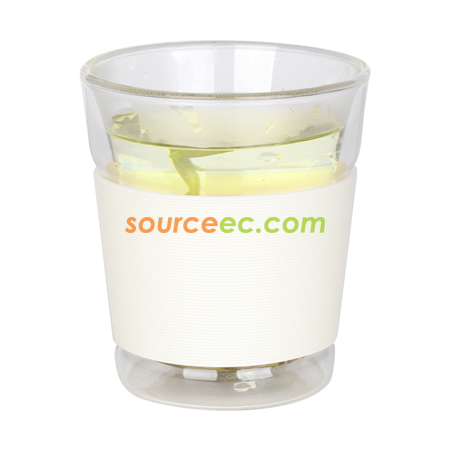 Customization 260ML Double Silicone Glass Cup Promotional Products