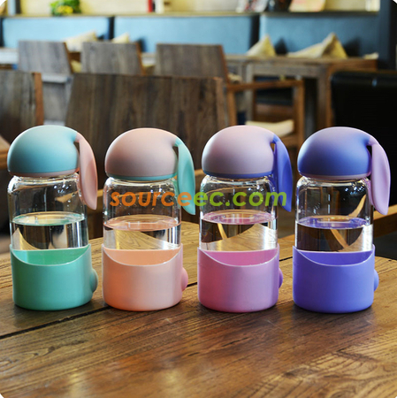 Customization Rabbit Glass Bottle Promotional Products