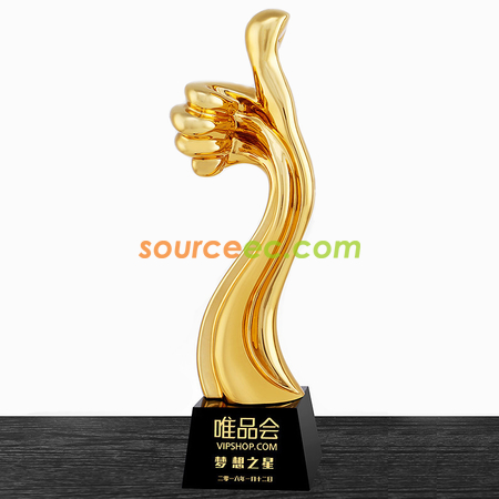 Customization Thumbs-up Resin Crystal Trophy Promotional Products