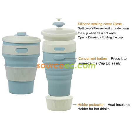 Customization 350ML Silicone Collapsible Coffee Cup Promotional Products