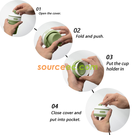 Customization 350ML Silicone Collapsible Coffee Cup Promotional Products