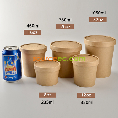 Customization Disposable Kraft Paper Food Containers Promotional Products