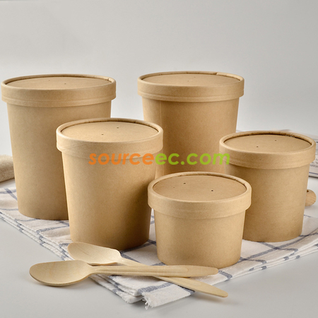 Customization Disposable Kraft Paper Food Containers Promotional Products