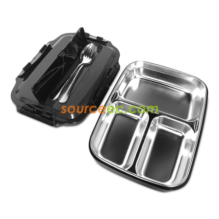 Customization 3-Compartment Stainless Steel Lunch Box (with Cutlery) Promotional Products