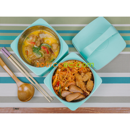 Customization Duo-Tier Stainless Steel Lunch Box Promotional Products