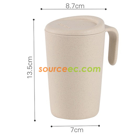 Customization Wheat-straw Cup with Lid Promotional Products