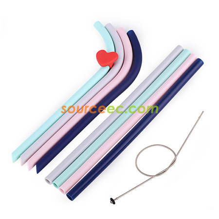 Customization Reusable Portable Collapsible Silicone Straws  Promotional Products