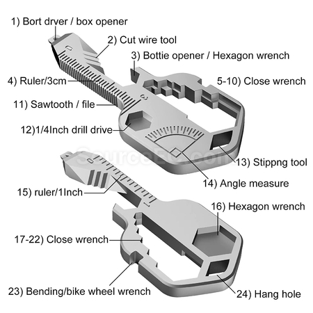 Customization Twenty-four in One Tool Key Promotional Products