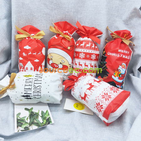 Customization Christmas Drawstring Gift Bags Promotional Products