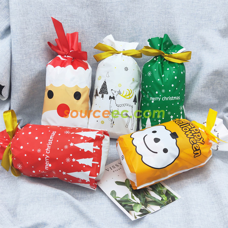 Customization Christmas Drawstring Gift Bags Promotional Products