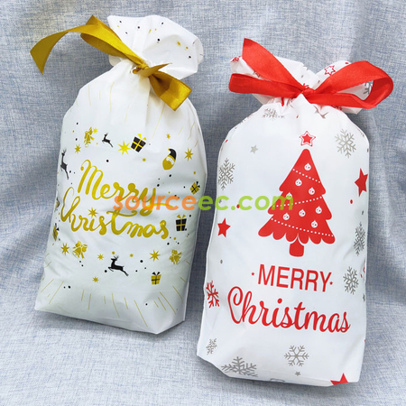 Customization Christmas Drawstring Gift Bags Promotional Products