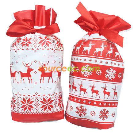 Customization Christmas Drawstring Gift Bags Promotional Products