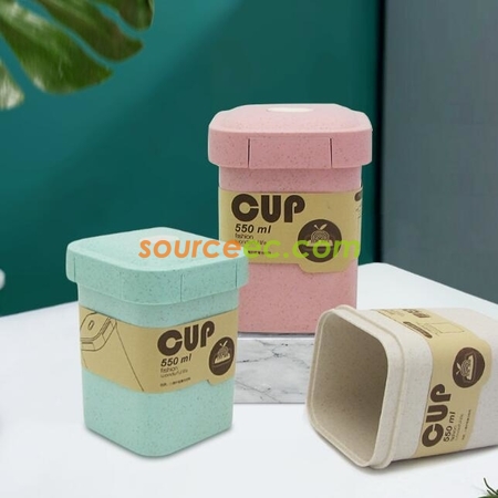 Customization 550ML Wheat Straw Coffee Cup Promotional Products