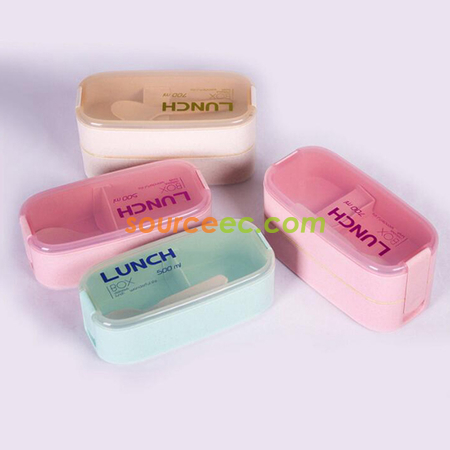 Customization Wheat Straw Lunch Box Promotional Products