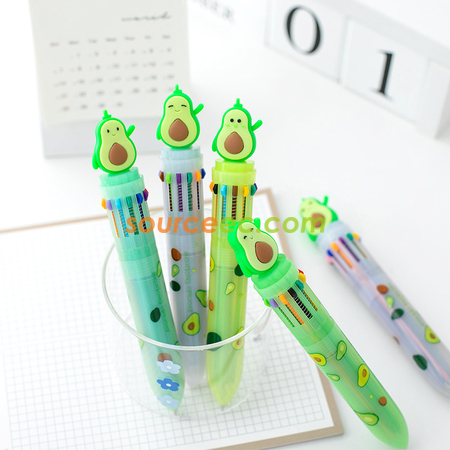 Customization 12 Color Advertising Pen For Avocado Promotional Products