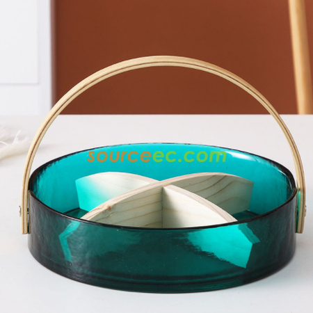 Customization Creative Portable Glass snack Tray Promotional Products