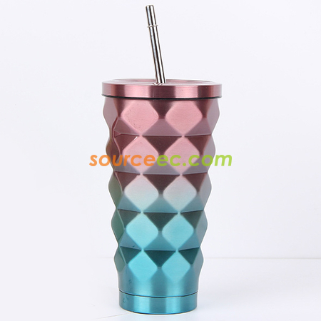 Customization 500ML Stainless Steel Coffee Thermos with Straw Promotional Products