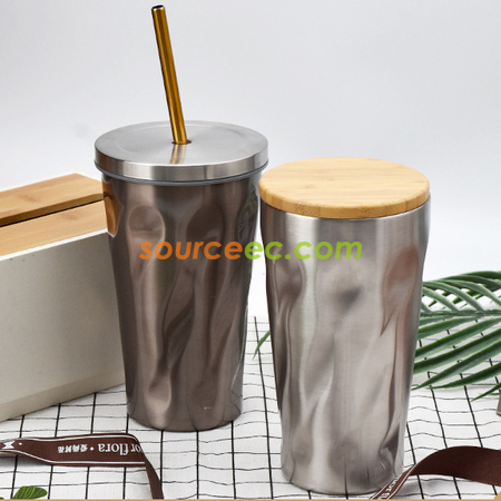 Customization 500ML Stainless Steel Coffee Thermos with Straw Promotional Products
