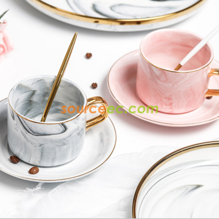 Customization Marble Pattern Ceramic Cup Promotional Products