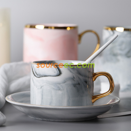 Customization Marble Pattern Ceramic Cup Promotional Products