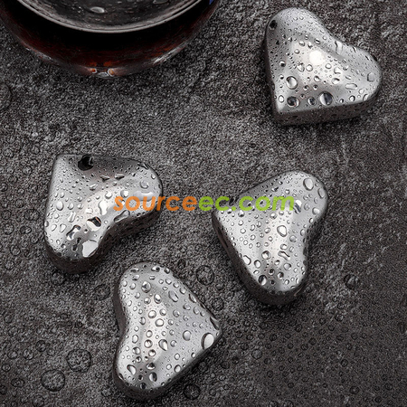 Customization Heart-shaped Stainless Ice Cube Promotional Products