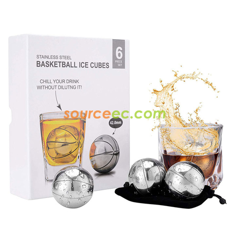 Customization Basketball-shaped Stainless Ice Cube Promotional Products