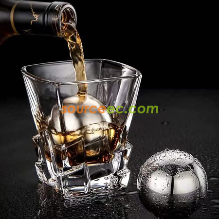 Customization Ball-shape Reusable Stainless Steel Ice Cube Promotional Products