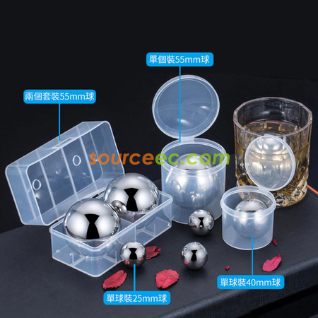Customization Ball-shape Reusable Stainless Steel Ice Cube Promotional Products