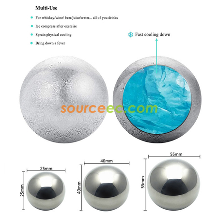 Customization Ball-shape Reusable Stainless Steel Ice Cube Promotional Products
