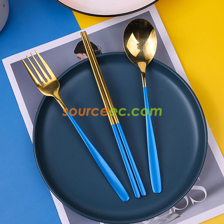 Customization Stainless Steel Tableware with Bag Promotional Products