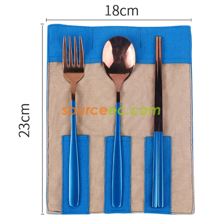 Customization Stainless Steel Tableware with Bag Promotional Products