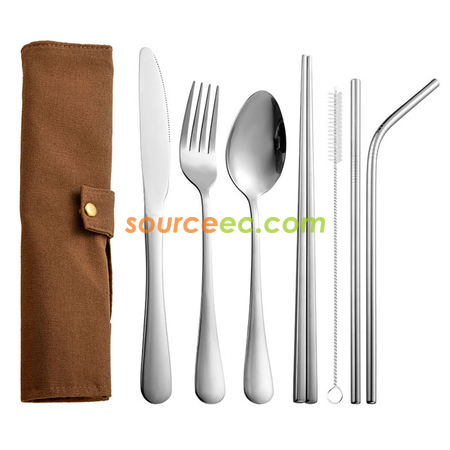 Customization Stainless Steel Tableware with Bag Promotional Products
