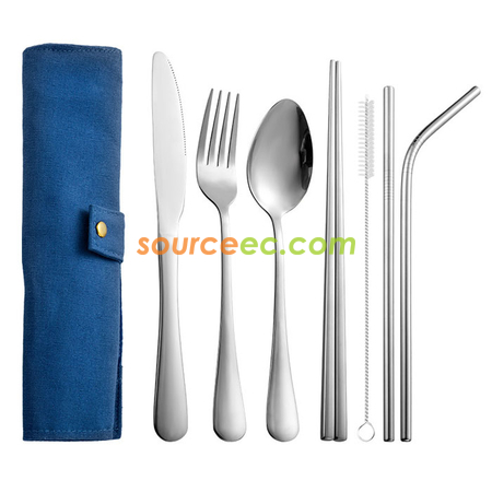 Customization Stainless Steel Tableware with Bag Promotional Products