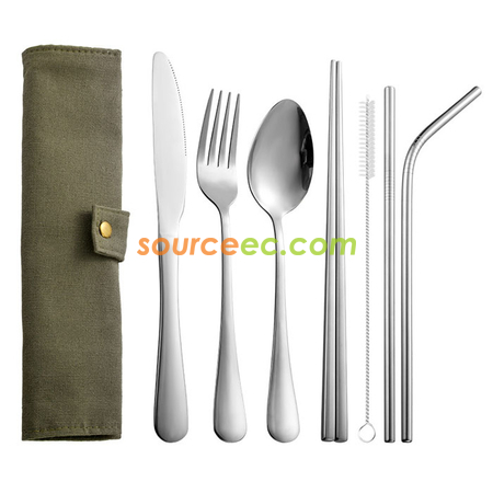 Customization Stainless Steel Tableware with Bag Promotional Products