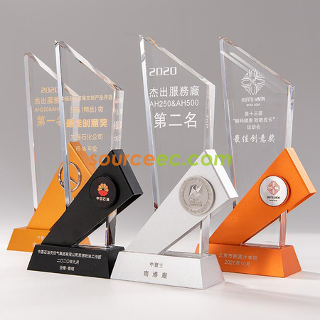 Customization Metal Faceted Crystal Trophy Promotional Products