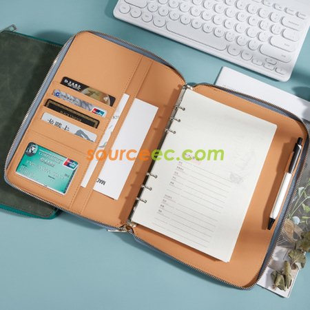 Customization PU Notebook With Zipper Promotional Products