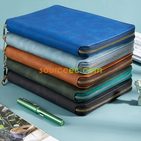 Customization PU Notebook With Zipper Promotional Products