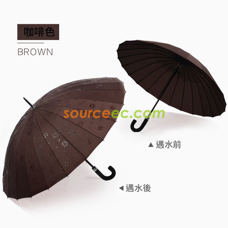 Customization Water Activated Color Changing Flower Print Straight Umbrella Promotional Products