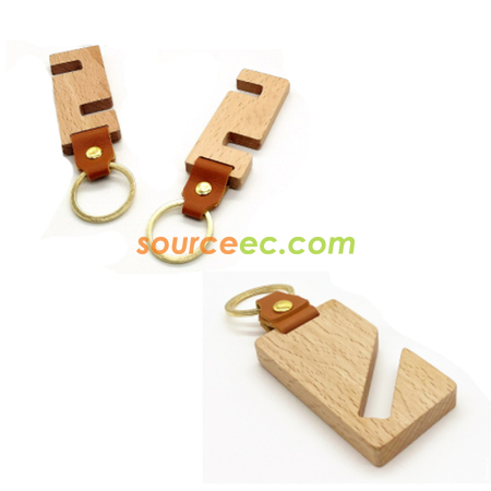 Customization Wooden Phone Holder With Keychain Promotional Products