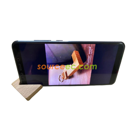 Customization Wooden Phone Holder With Keychain Promotional Products