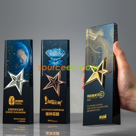 Customization Symphony Metal Star Crystal Trophy Promotional Products