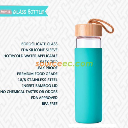 Customization Glass with Bamboo Lid Promotional Products