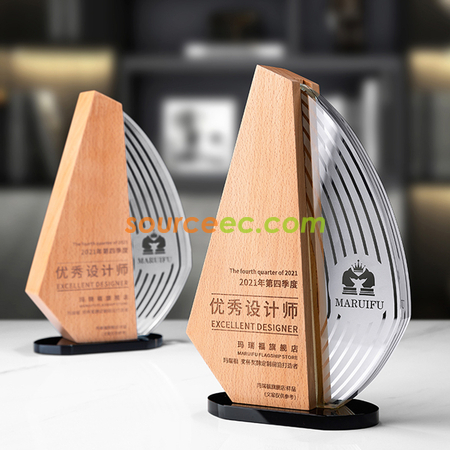 Customization Wooden Crystal Trophy Promotional Products