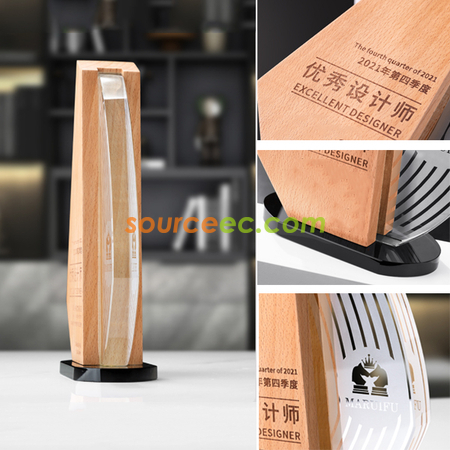 Customization Wooden Crystal Trophy Promotional Products