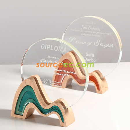 Customization Wooden Crystal Trophy Promotional Products
