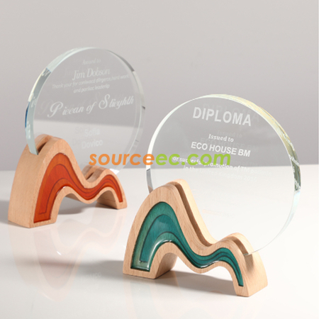 Customization Wooden Crystal Trophy Promotional Products