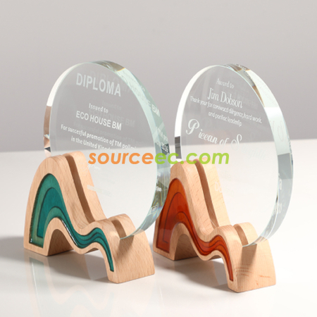 Customization Wooden Crystal Trophy Promotional Products