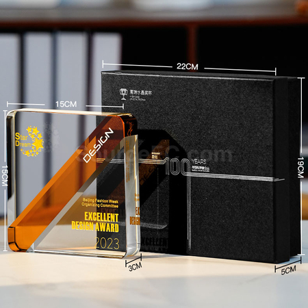 Customization Two Colour Crystal Trophy Promotional Products