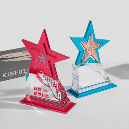 Customization Pentagram Metal Crystal Seat Promotional Products